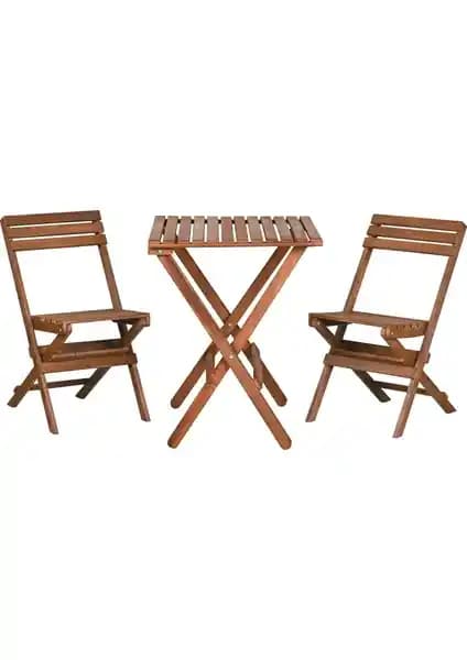 Bysay Ahşap Katlanır 3'lü Bistro Set: Dayanıklı ve Estetik Dış Mekan Mobilyası