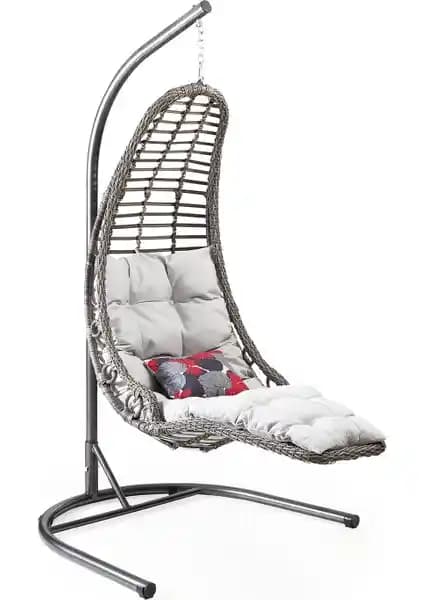 Capri Swing Bodrum Tek Kişilik Rattan Bahçe ve Balkon Salıncağı 120 cm genişlikte