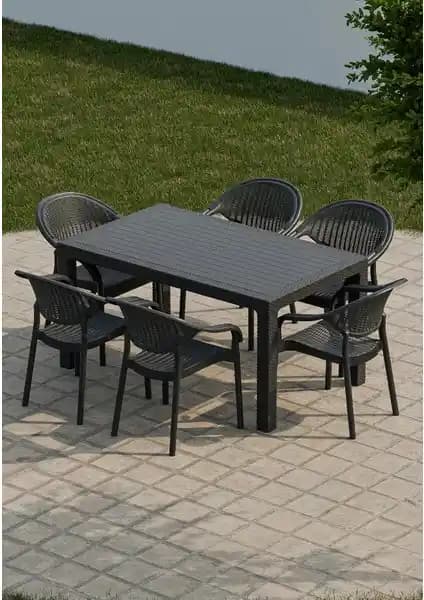 Çavdar Group 90x150 cm Rattan Masa Takımı Modern ve Dayanıklı Bahçe Mobilyası