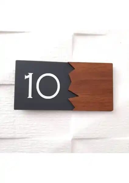 Dekokonsept Wooden Serisi Pleksi Kapı Numarası Modern ve Şık Tasarım Çözüm Ürünleri