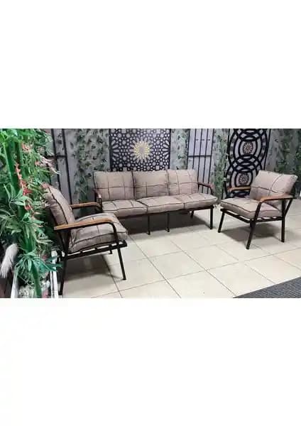 Dekoroom Zen Bahçe Takımı 3+1+1: Estetik ve Dayanıklı Dış Mekan Mobilyası