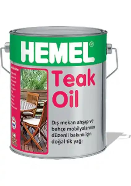 Dış Mekan Ahşap Yüzeyler İçin HEMEL Teak Oıl Tik Yağı 5 Lt Güçlü Koruma ve Bakım Ürünü