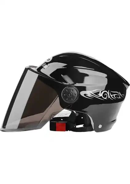 Dlloer Motosiklet Yarım Kask Yaz Sezonu Güvenlik ve Konfor İçin Uygun Tasarım