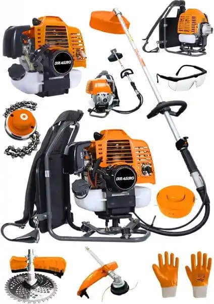 Dragro Alman 20 Hp Sırt Tipi Benzinli Ot Çalı Tırpanı Profesyonel Bahçe ve Tarla Kullanımı