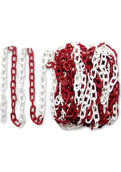 Evelux Plastik Zincir Kırmızı-Beyaz 15 Metre Güvenlik ve Sınır Belirleme Çözümü