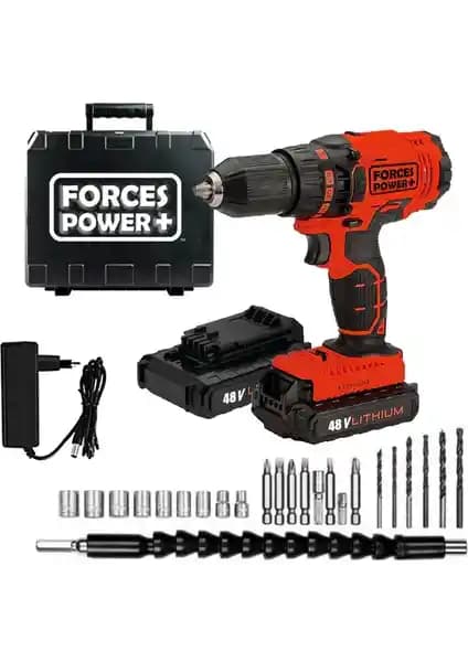 Forces&Power 48 W 5AH Almanya X-Line Metal Şanzıman Çift Akülü Darbeli Şarjlı Matkap Özellikleri ve Performansı