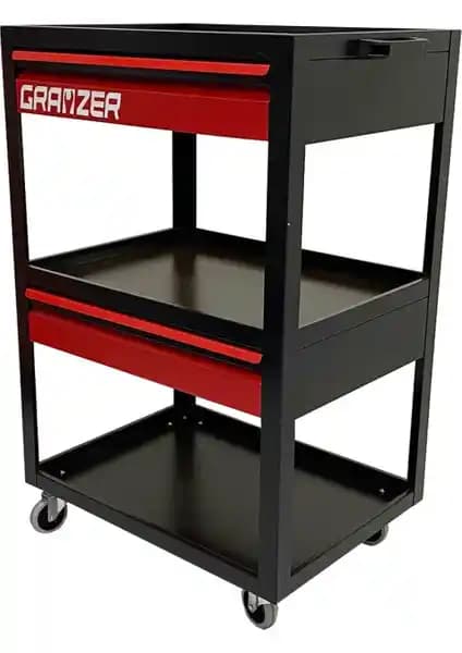 Grayzer İki Çekmeceli Parça Taşıma Arabası: Dayanıklı ve Ergonomik Çözüm