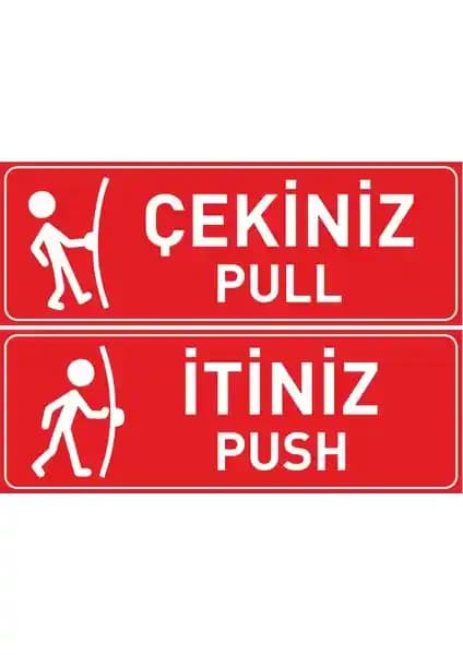 Hepenuygun İtiniz Çekiniz Kapı Etiketi Sticker Pratik ve Dayanıklı Kapı Yönlendirme Çözümü