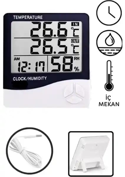 Hubstein HTC-2 Masa Termometre ve Nem Ölçer: Hassas ve Çok Fonksiyonlu Dijital Cihaz