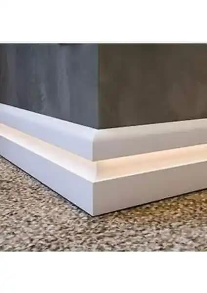 İstanbul Yalı Serisi LED Kanallı Beyaz Süpürgelik Modern ve Dayanıklı İç Mekan Dekorasyonu