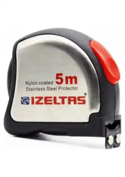 İzeltaş 5 Metre Crom Stoplu Şerit Metre: Dayanıklı ve Hassas Ölçüm Aracı