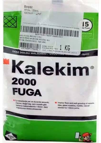 Kalekim 2001 Fuga Beyaz Derz Dolgusu: İç Mekan Seramik ve Taş Kaplamalar İçin Profesyonel Çözüm