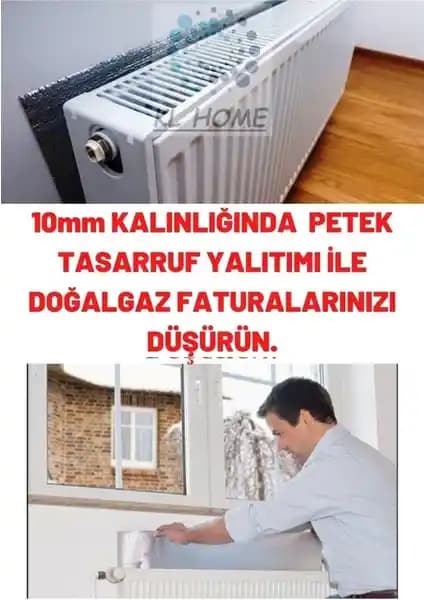 Kl Home 6'lı 10mm Kalınlık Isı Yalıtım Levhası Radyatör Arkası Enerji Tasarrufu