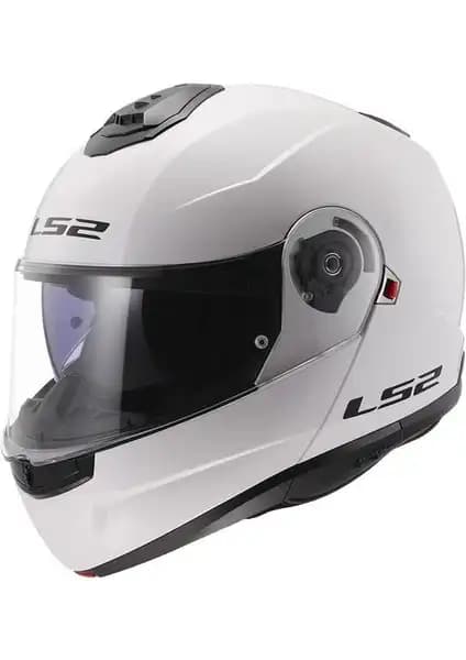 LS2 Strobe 2 Beyaz Çene Açılır Kask Güvenlik ve Konfor Sunan Modern Tasarım