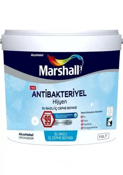 Marshall Antibakteriyel Hijyen İç Cephe Boyası 15L Sağlıklı ve Estetik İç Mekan Çözümü