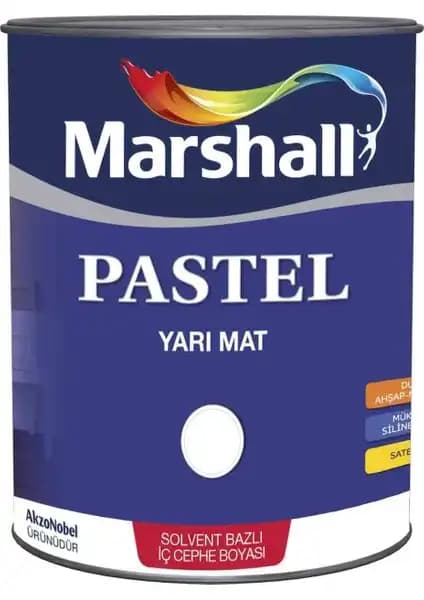 Marshall Pastel Yarı Mat Beyaz Boya 2.5 Lt İç ve Dış Mekan Kullanımı için Yüksek Kapama ve Dayanıklılık