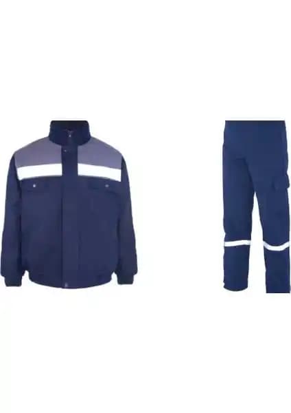 Mervem İş Takımı 7/7 Gabardin Kapitoneli Reflektörlü Güvenlik ve Şıklık Sunar