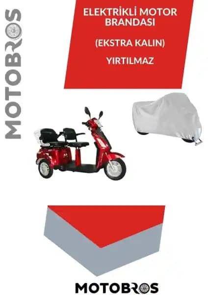 Motobros Elektrikli 3 Tekerlekli ve 2 Kişilik Motosiklet Koruma Brandası Üretici Güvencesiyle