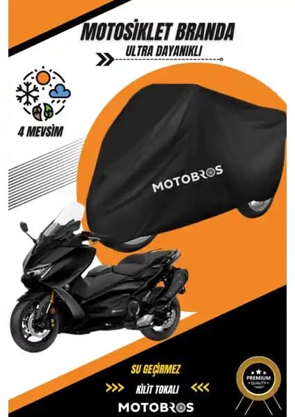 Motobros Yamaha Tmax Siyah Motosiklet Brandası: Su Geçirmez ve Dayanıklı Koruma Çözümü