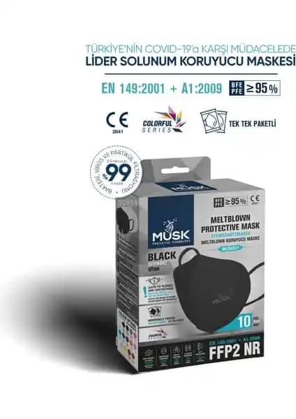 Musk FFP2/N95 Siyah Maske: Yüksek Koruma ve Konfor Sunan Yerli Üretim Maske