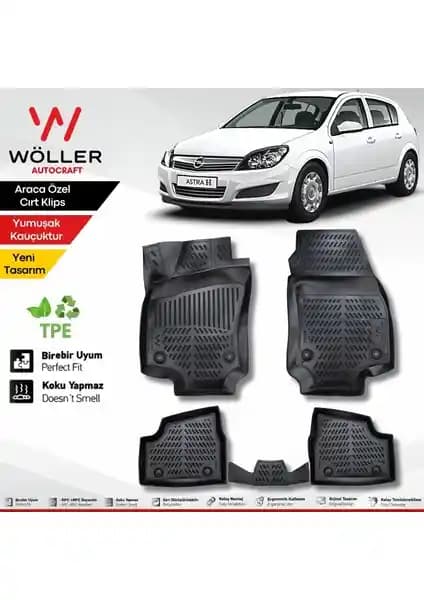 Opel Astra H 2004-2013 İçin Yüksek Kaliteli 3D Havuzlu Wöller Paspas