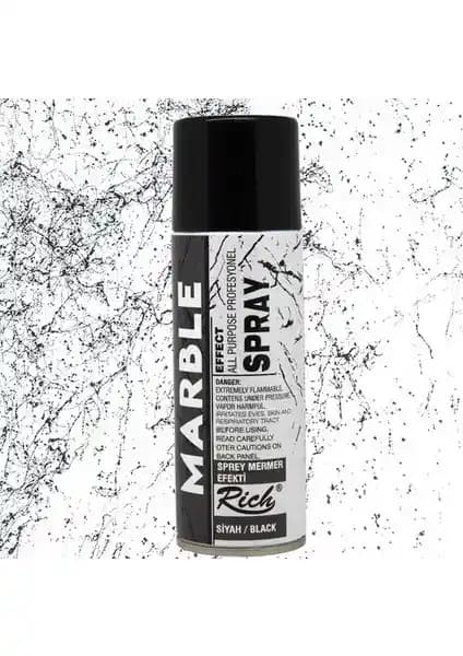 Rich Sprey Mermer Efekti Siyah 200 ml Çok Yüzeyli Dekoratif Boya Ürünü