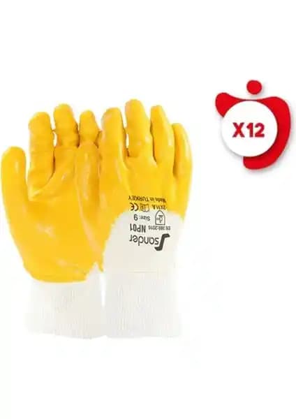 Sander Sarı Nitril Eldiven NP01 No:10 Güvenlik ve Konfor Birliği Sağlayan Ürün