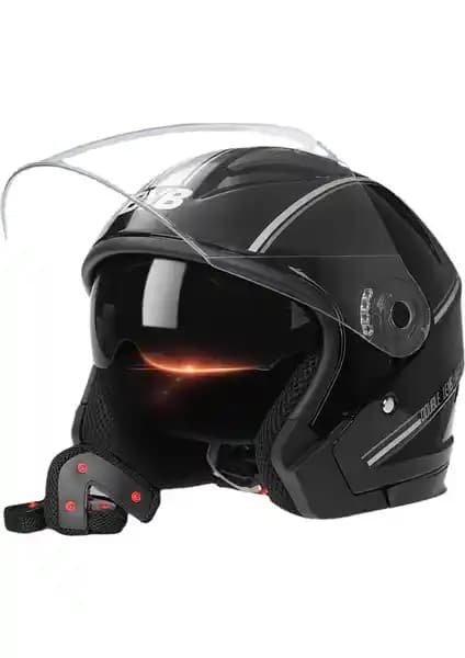 Shinee Anti-Damla Siyah Motosiklet Kaskı Güvenlik ve Şıklık Sunan Modern Tasarım