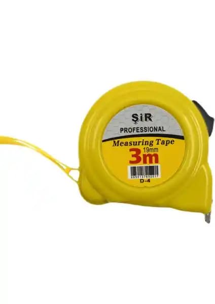 Şir Profesyonel Şerit Metre Mezura 3 Metre 19 mm Dayanıklı ve Ergonomik Tasarım