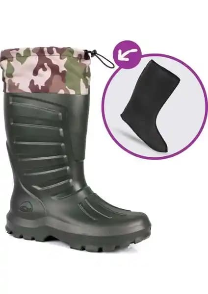 Sonimix Termal Eva Konçlu Kauçuk Çizme Kış İçin Dayanıklı ve Sıcak Tutucu Özelliklerle