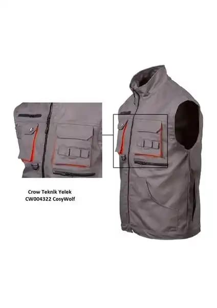 Ssm Harman Karışımı Teknik Yelek Gri: Dayanıklı ve Fonksiyonel İş Kıyafeti