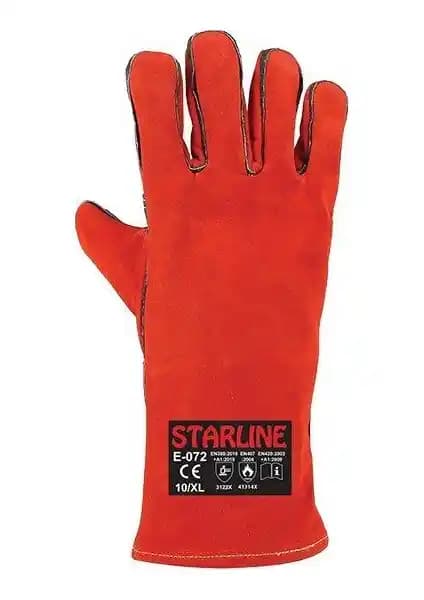 Starline E-072 Kırmızı Kaynak Eldiveni Endüstriyel Güvenlik ve Dayanıklılık Çözümü