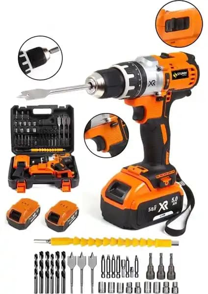 Sturdy 10MM 21V 5 Pilli Darbeli Su Terazisi ve Çok Amaçlı Matkap Seti İncelemesi