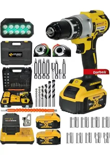 Sturdy 58 Vf 8 AH Li-ion Şarjlı Darbeli Matkap Profesyonel Kullanım İçin Tasarlandı