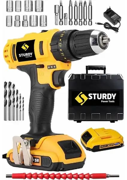 Sturdy 58V 6Ah Li-ion Çift Akülü Darbeli Turbo Şarjlı Vidalama Matkap Özellikleri ve Kullanım Alanları