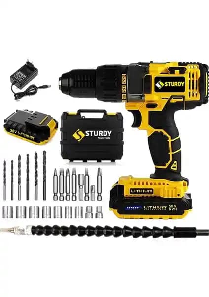Sturdy 58V 6AH Metal Gövdeli Darbeli Matkap: Yüksek Performans ve Dayanıklılık