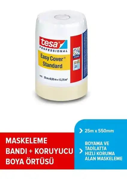 Tesa Bantlı Pratik Örtü 25M:550MM - Çok Amaçlı Dayanıklı Koruma ve Kaplama Çözümü