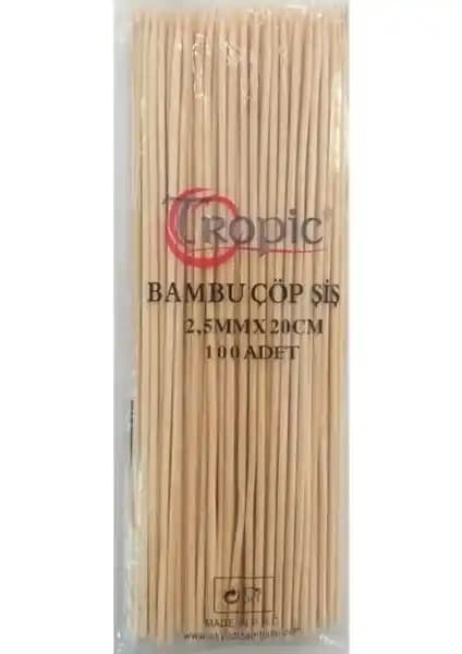 Tropic Bambu Çöp Şiş 20 cm 100'lü Doğal ve Sürdürülebilir Mutfak Malzemesi