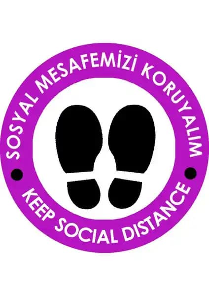 Weppe Sosyal Mesafe Zemin Uyarı Sticker'ı 40x40 cm Güvenliğinizi Artıran Çözüm