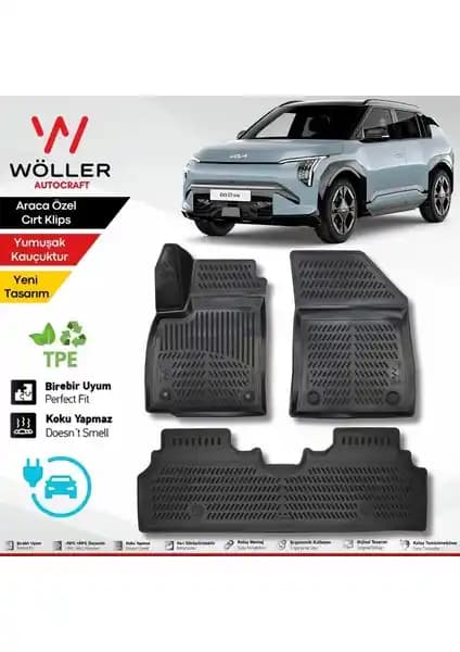 Wöller Kia Ev3 2024 Sonrası Uyumlu 3D Havuzlu Paspas İle Aracınızı Koruyun