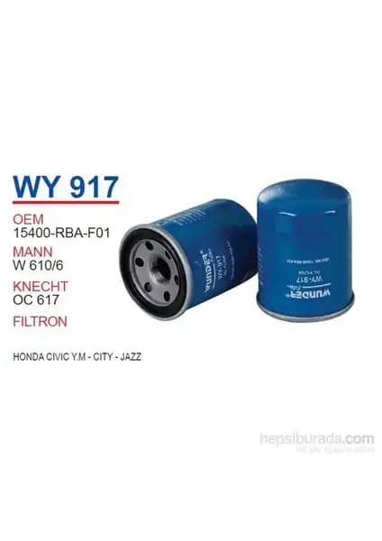 Wunder Honda Civic Y.M, CiTY ve Jazz Modelleri İçin Yüksek Kaliteli Yağ Filtresi