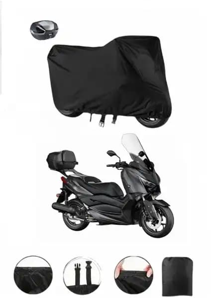 Yamaha Xmax 250 için Dört Mevsim Koruma Sunan Siyah Motosiklet Brandası
