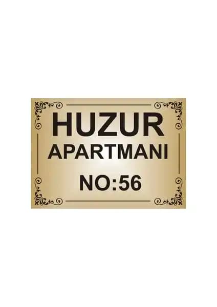 Yüksel Apartman Isim Tabelası: Şık ve Dayanıklı Altın Renkli Alüminyum Levha Tasarımı