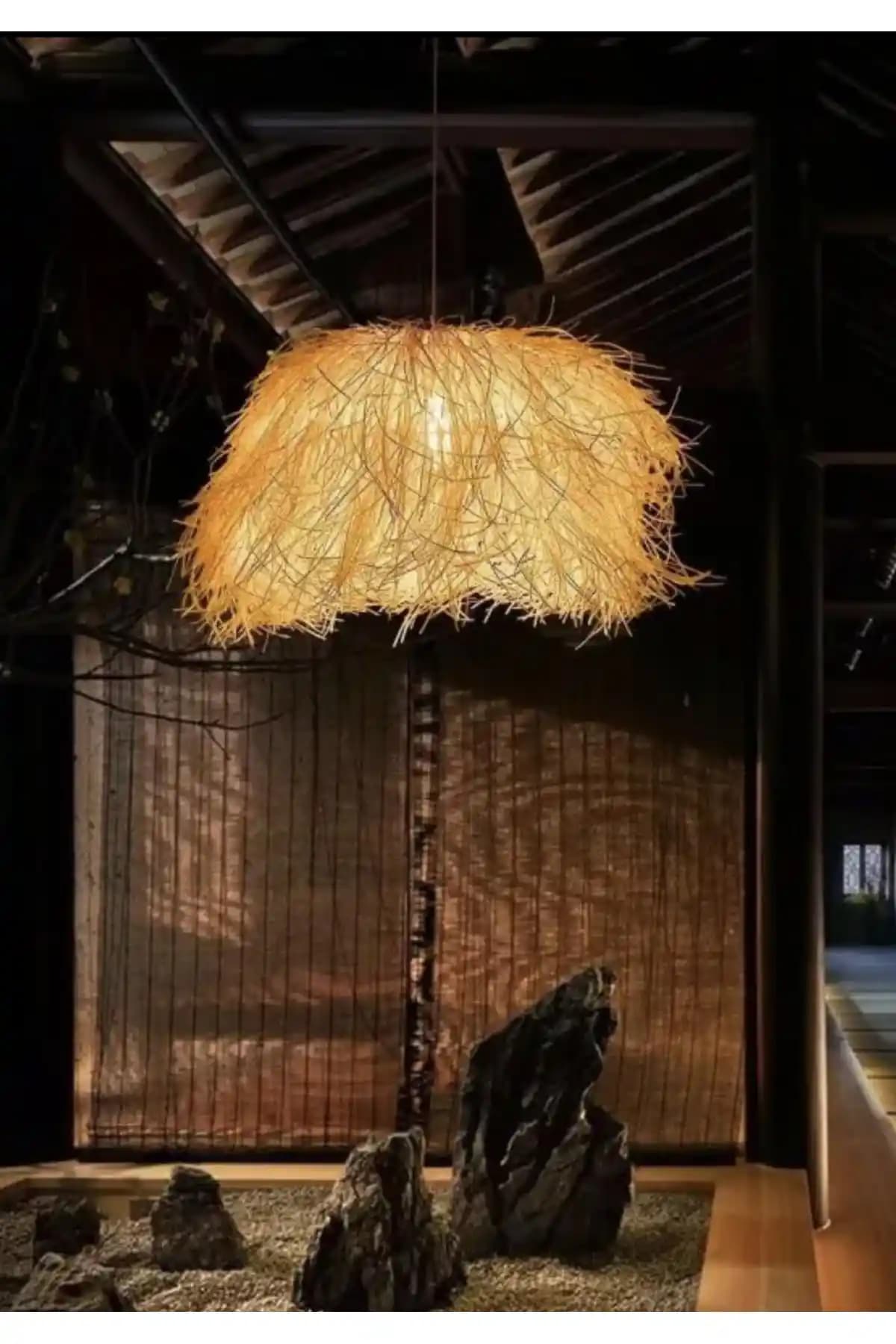 Hasır Bambu Avize ile Doğal ve Şık Dekorasyon Çözümleri Sunun