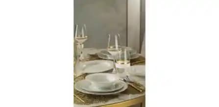 Kütahya Porselen Başak 51 Parça Altın Fileli Yemek Takımıyla Dekorasyonun Zarafeti