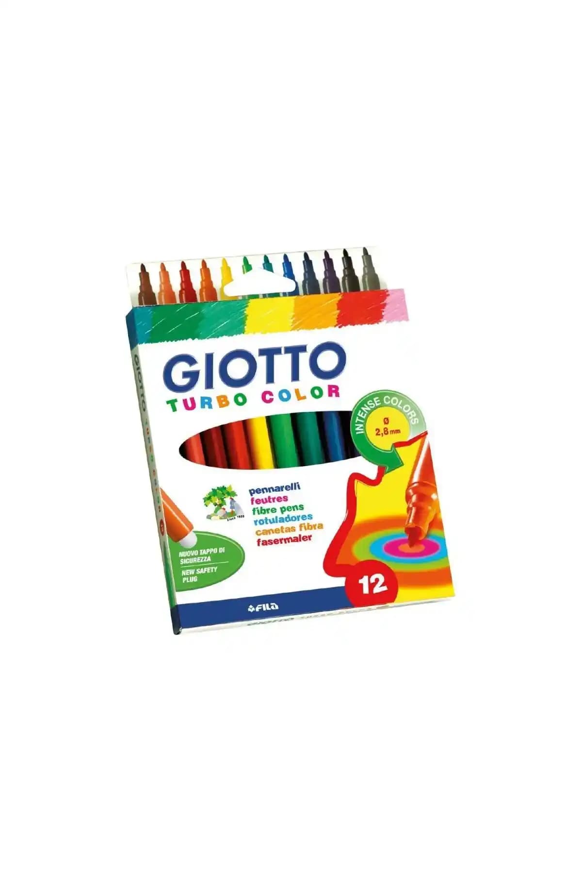 12'li Turbo Color Keçeli Boya Seti Çocuklar ve Gençler İçin Yaratıcı Sanat Malzemeleri