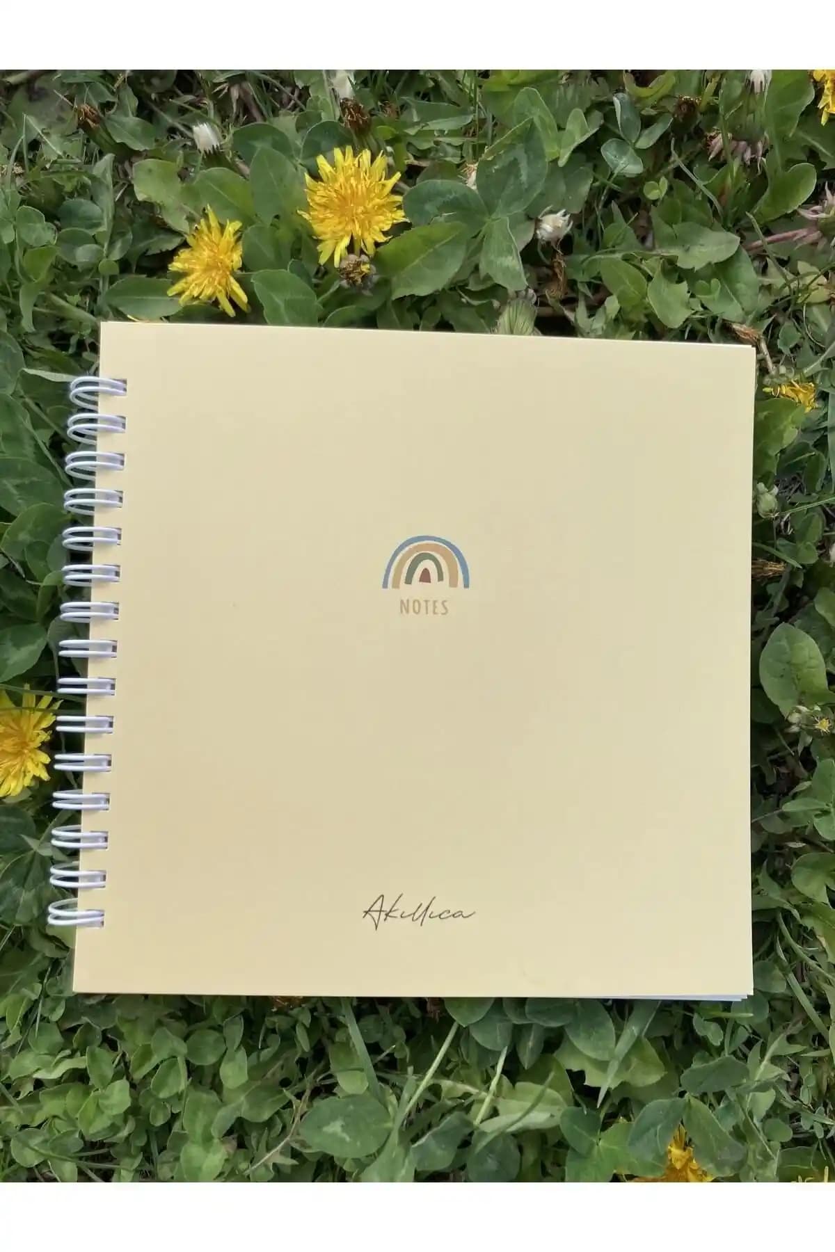 AKILLICA 15x15 Cm Kare Sarı Notebook Yaratıcı ve Taşınabilir Not Defteri