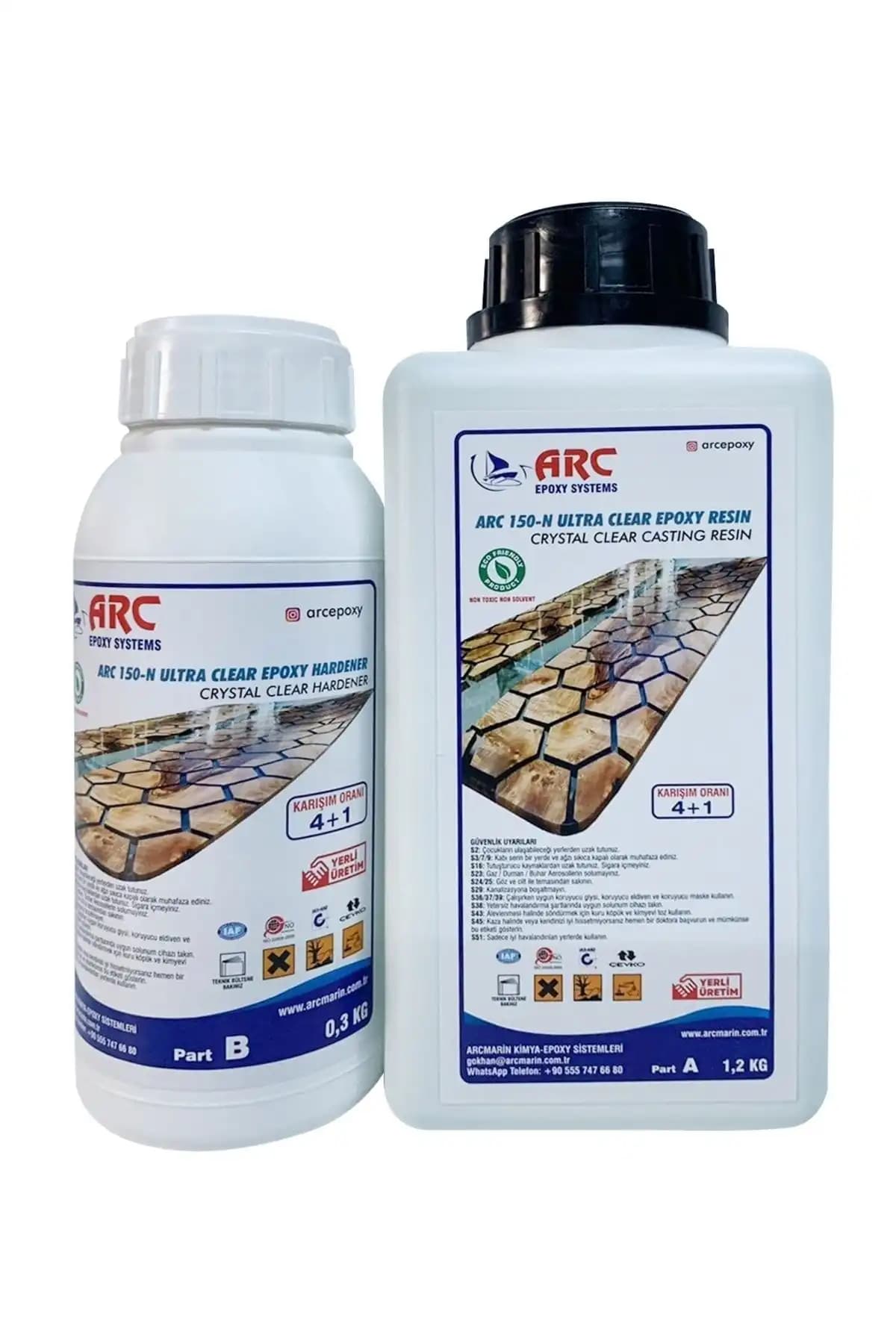 ARCMARİN Arc 150 Ultra Şeffaf Epoksi Reçine Yüksek Parlaklık ve Dayanıklılık Sağlar