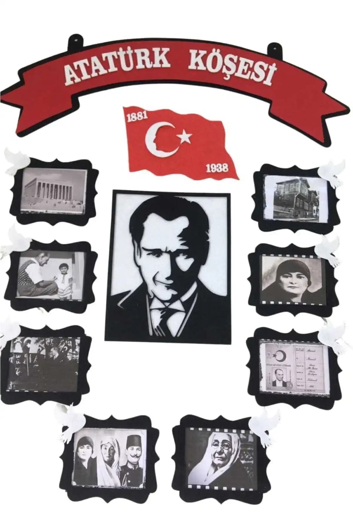 Aydede Oyunevi Atatürk Köşesi Panosu Keçe ile Türk Milletinin Onurlu Simgesi