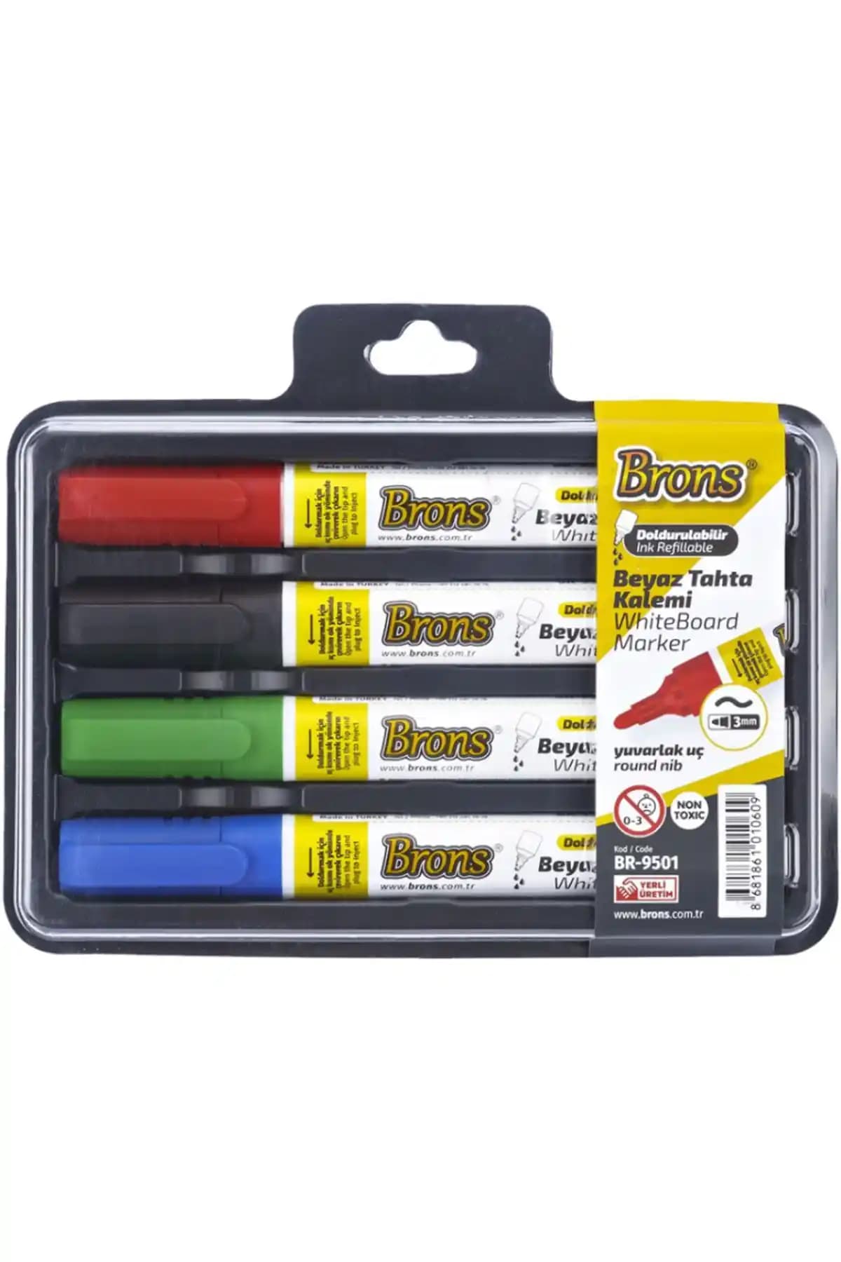 Brons Doldurulabilir Yerli Tahta Kalemi Seti 4'lü Renkli ve Dayanıklı Tasarım